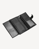 محفظة جلد رجالي طويلة لون اسود - 3