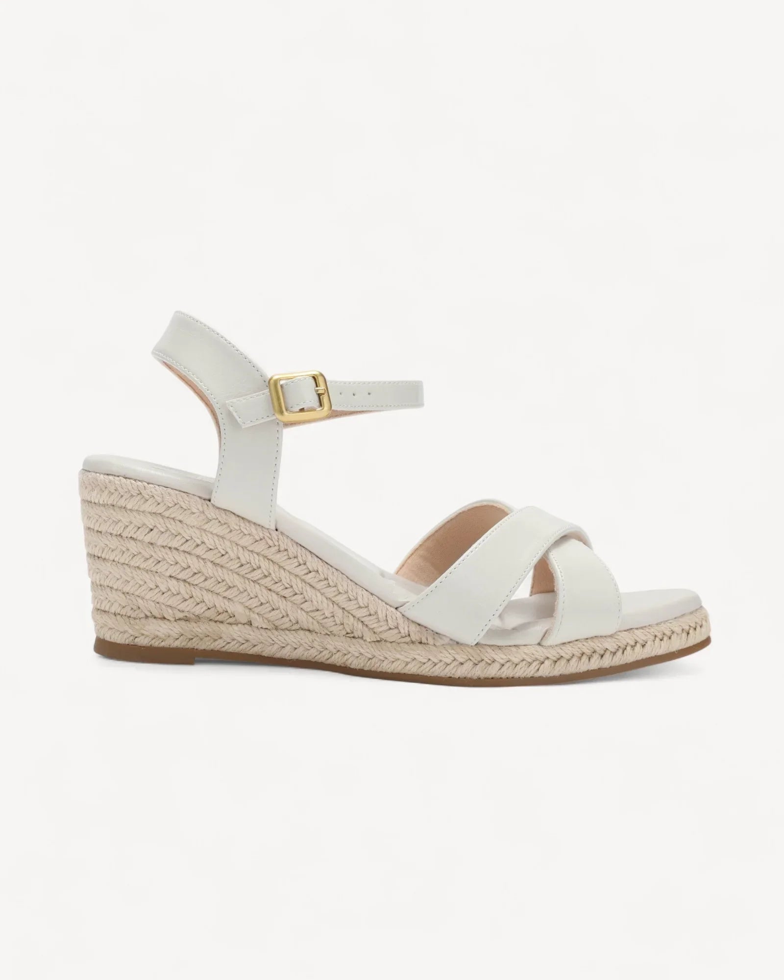 صندل اسبادريل مفتوح بإبزيم لون ابيض - 1