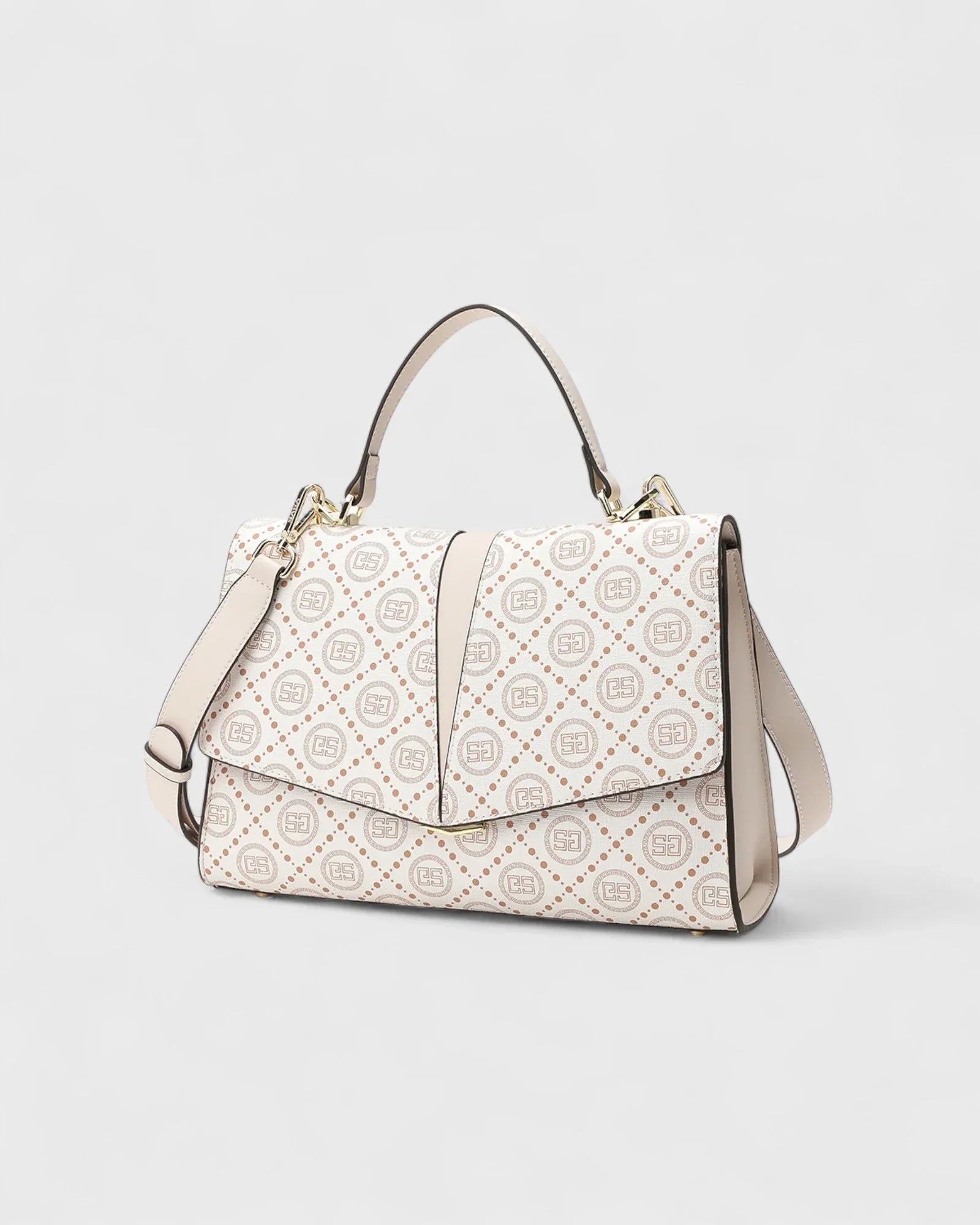 شنطة كتف بحزام قابل للإزالة لون بيج - 1