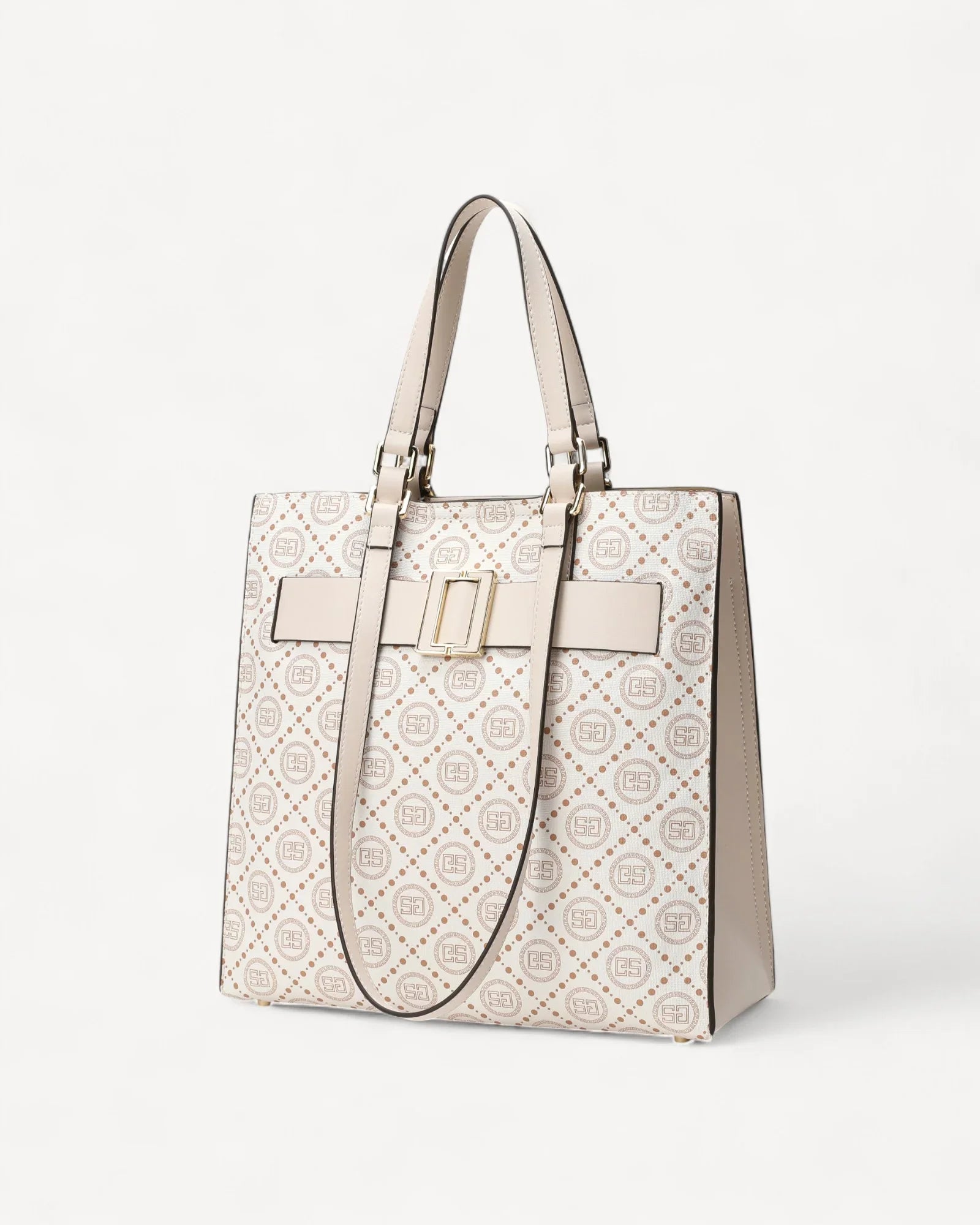 شنطة توت بحزام قابل للتعديل لون بيج - 1