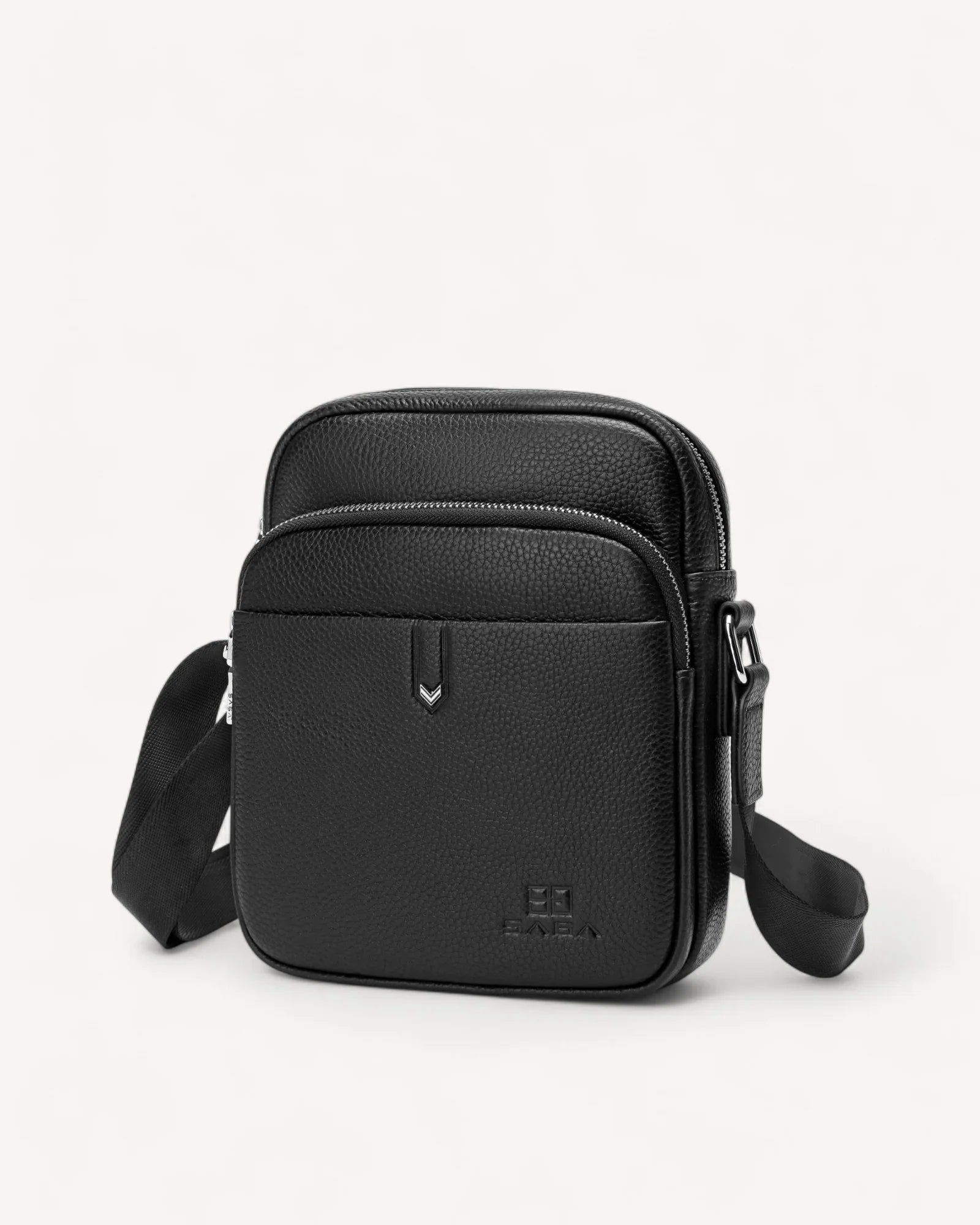 شنطة خصر جلد طبيعي رجالية لون اسود - 1