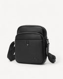 شنطة خصر جلد طبيعي رجالية لون اسود - 1