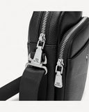 شنطة خصر جلد طبيعي رجالية لون اسود - 3