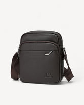 شنطة خصر جلد طبيعي بحامل لون بني - 1