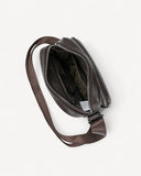 شنطة خصر جلد طبيعي بحامل لون بني - 4