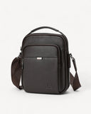 شنطة خصر جلد طبيعي بحامل لون بني - 1