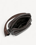 شنطة خصر جلد طبيعي بحامل لون بني - 4