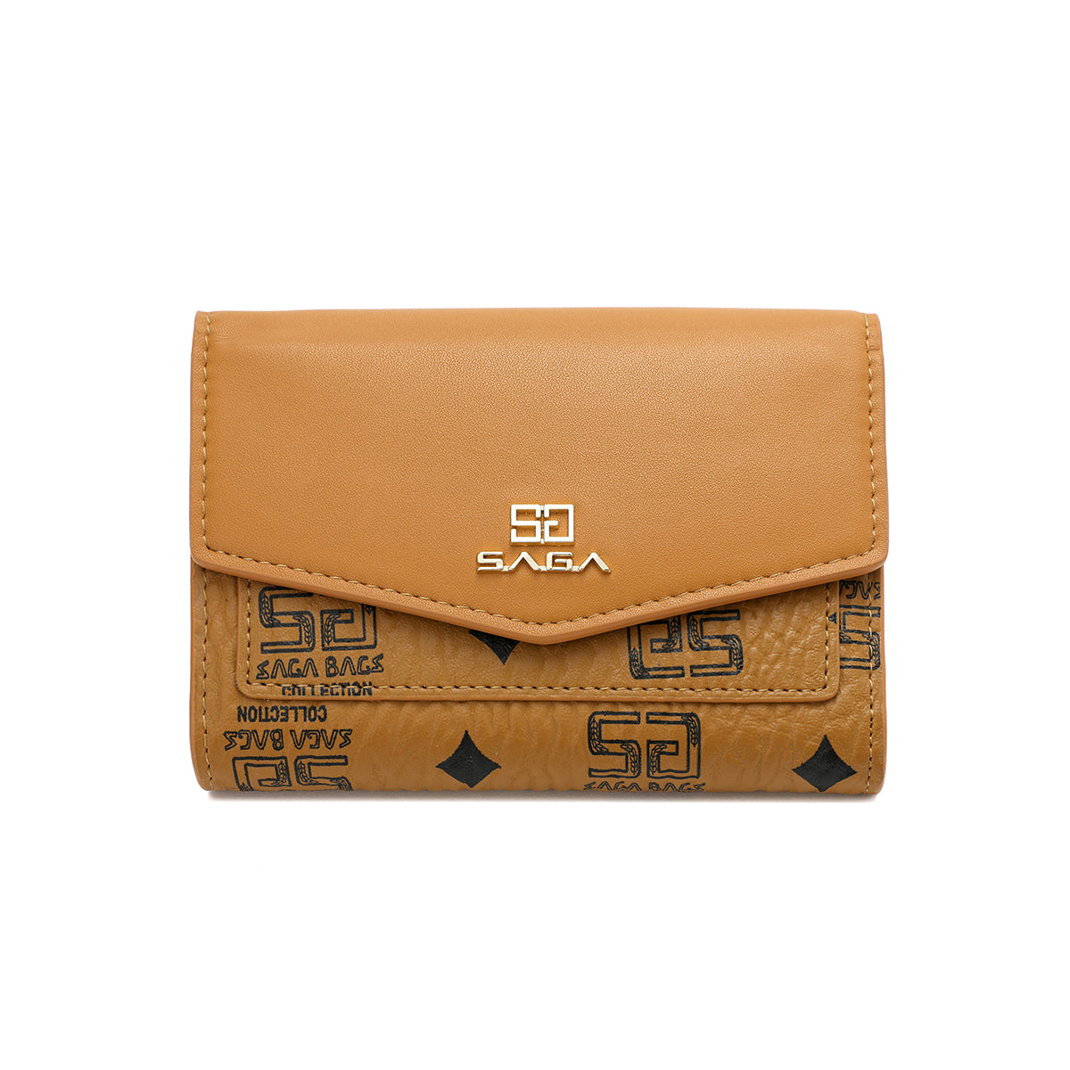 محفظة جلدية فاخرة من SAGA بتصميم مستوحى من الصحراء السعودية.