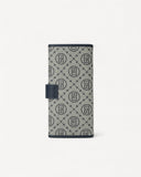 محفظة طويلة بنقشة مونوغرام لون كحلي - 2