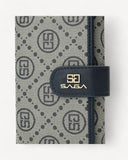 محفظة طويلة بنقشة مونوغرام لون كحلي - 3