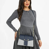 شنطة كتف بحزام قابل للإزالة لون كحلي - 7