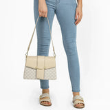 شنطة كتف بحزام قابل للإزالة لون بيج - 8