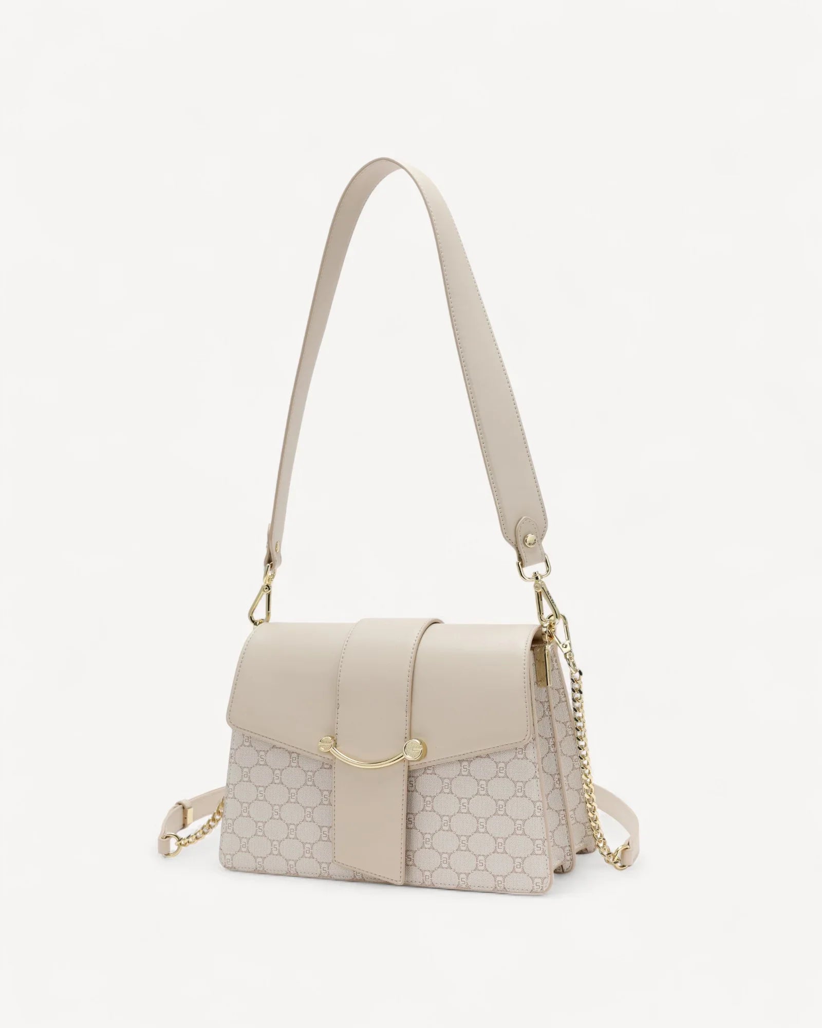 شنطة كتف بحزام قابل للإزالة لون بيج - 1