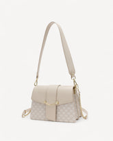 شنطة كتف بحزام قابل للإزالة لون بيج - 1