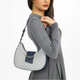 شنطة كتف هاف مون بحامل لون كحلي - 6