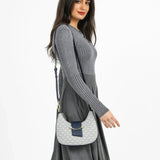 شنطة كتف هاف مون بحامل لون كحلي - 7