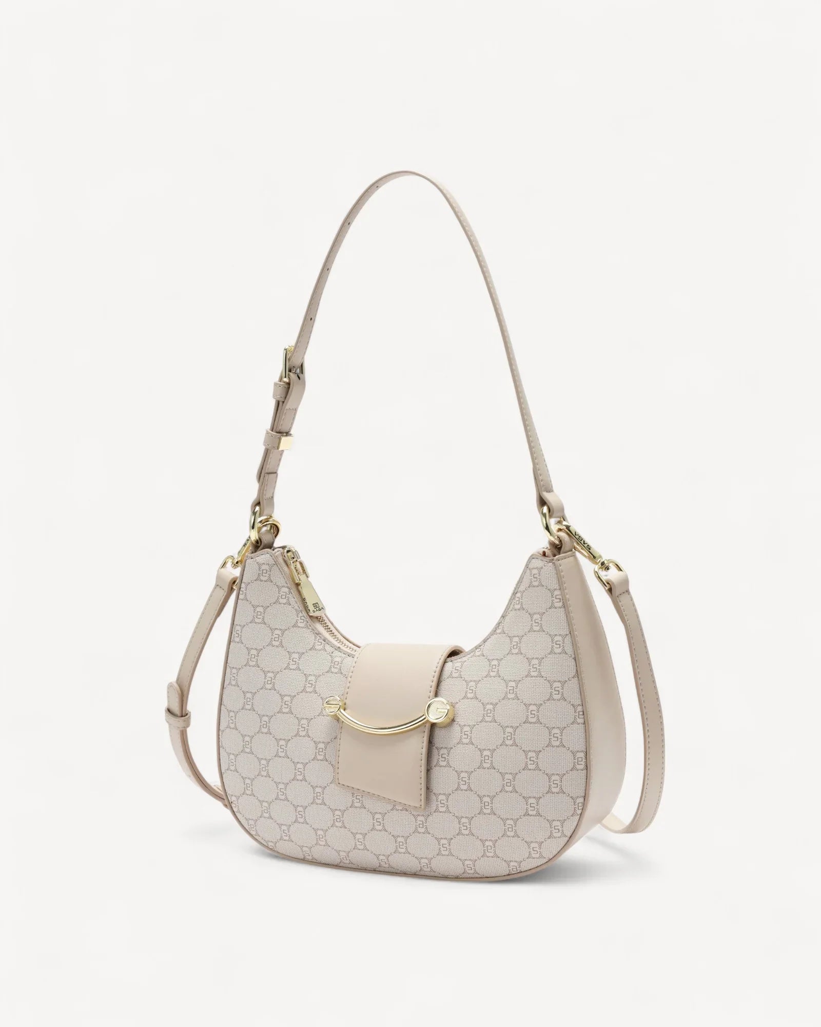 Shoulder Bags Beige Color Purse Elegant Half Moon Women's Handbag