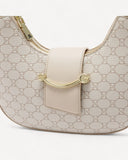 شنطة كتف هاف مون بحامل لون بيج - 3