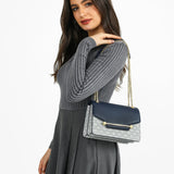 شنطة كتف وحزام كتف بسلسلة لون كحلي - 6