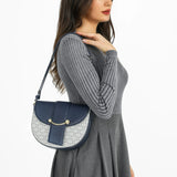 شنطة كروس بدي نصف دائرية لون كحلي - 5