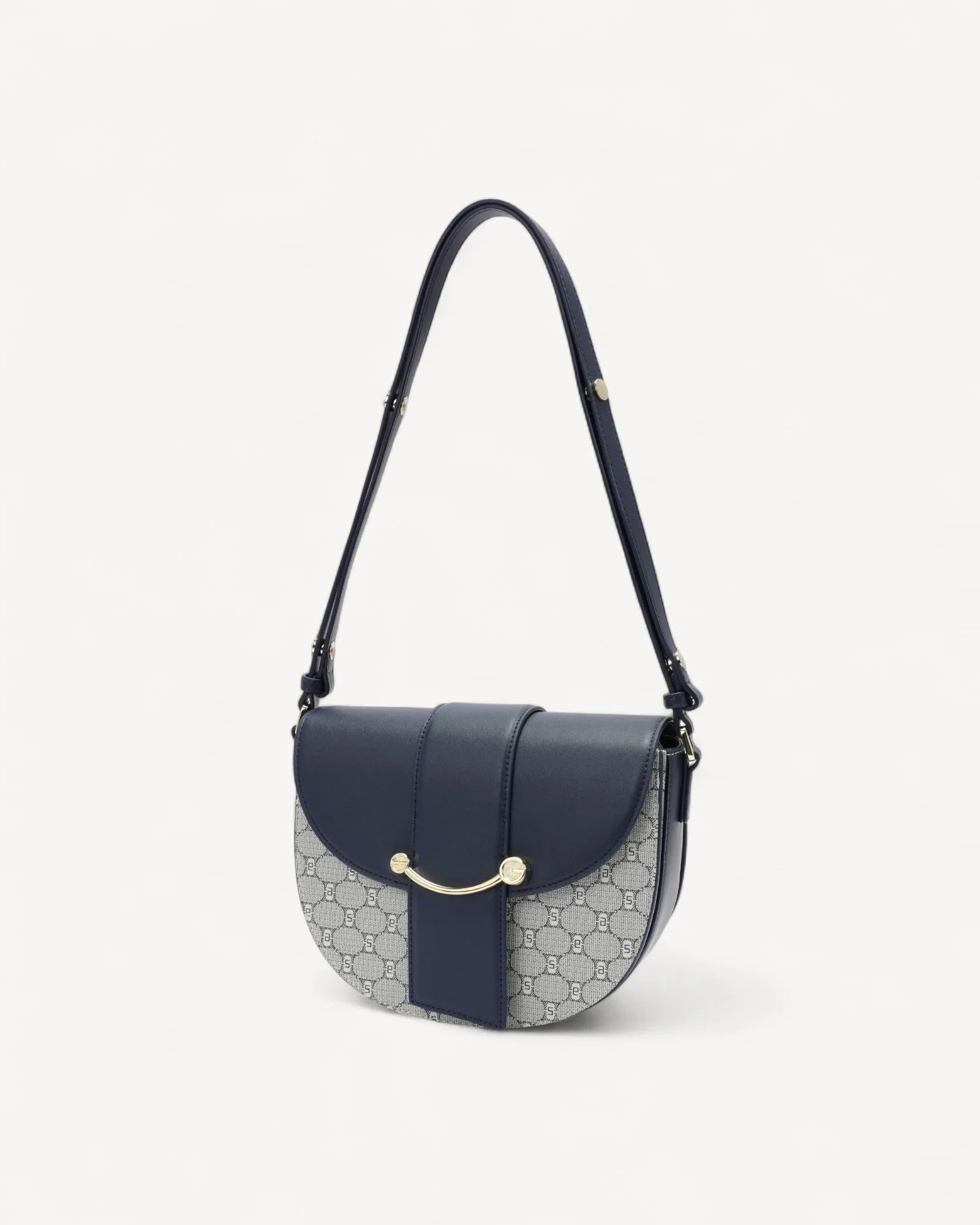 شنطة كروس بدي نصف دائرية لون كحلي - 1