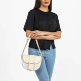 شنطة كروس بدي نصف دائرية لون بيج - 6