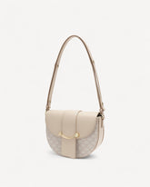 شنطة كروس بدي نصف دائرية لون بيج - 1