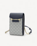 شنطة كروس بدي صغيرة بحزام ذهبي لون كحلي - 1