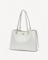 شنطة كتف كلاسيكة بحامل مزدوج لون ابيض - 1