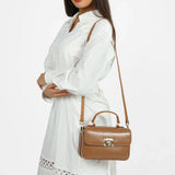 شنطة كتف جلد ناعم بحامل قابل للإزالة لون بني - 7