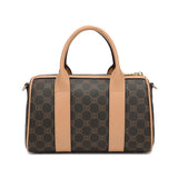 شنطة كتف صغيرة جلد بي في سي ومايكروفايبر طبيعي لون بني