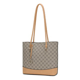 شنطة كتف حجم واسع جلد بي في سي ومايكروفايبر طبيعي لون بيج