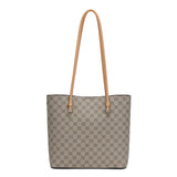 شنطة كتف حجم واسع جلد بي في سي ومايكروفايبر طبيعي لون بيج