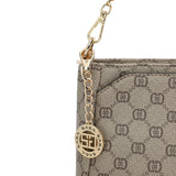 شنطة كتف متوسطه الحجم جلد بي في سي ومايكروفايبر طبيعي لون بيج