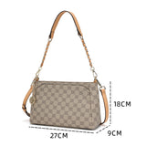 شنطة كتف متوسطه الحجم جلد بي في سي ومايكروفايبر طبيعي لون بيج