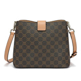 شنطة كتف صغيرة من جلد البي في سي والمايكروفايبر الطبيعي والفاخر لون بني