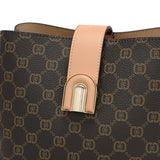 شنطة كتف صغيرة من جلد البي في سي والمايكروفايبر الطبيعي والفاخر لون بني