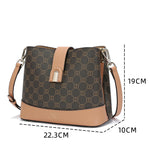 شنطة كتف صغيرة من جلد البي في سي والمايكروفايبر الطبيعي والفاخر لون بني