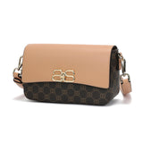 شنطة كتف صغيرة الحجم مصنوعة من جلد البي في سي والمايكروفايبر الطبيعي والفخم لون بني