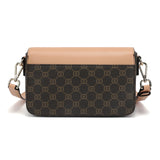 شنطة كتف صغيرة الحجم مصنوعة من جلد البي في سي والمايكروفايبر الطبيعي والفخم لون بني