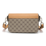 شنطة كتف صغيرة الحجم مصنوعة من جلد البي في سي والمايكروفايبر الطبيعي والفخم لون بيج