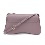 Stylish women's shoulder bag in mauve with a practical rectangular design