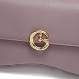 Stylish women's shoulder bag in mauve with a practical rectangular design