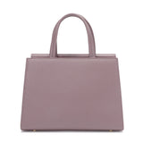 Elegant women's handbag in mauve color with a top handle and practical design