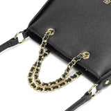 Elegant women's shoulder bag in mauve with gold metallic details