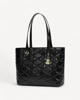 شنطة توت كبيرة جلد طبيعي لون اسود - 1