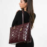 شنطة توت كبيرة جلد طبيعي لون عنابي - 7