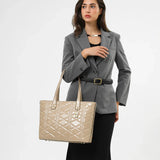 شنطة توت كبيرة جلد طبيعي لون بيج - 6