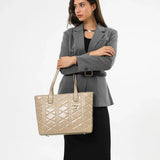 شنطة توت كبيرة جلد طبيعي لون بيج - 8