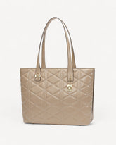 شنطة توت كبيرة جلد طبيعي لون بيج - 1